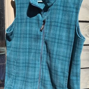 Teal Zip-Up Sleeveless Fleece Vest Woolrich